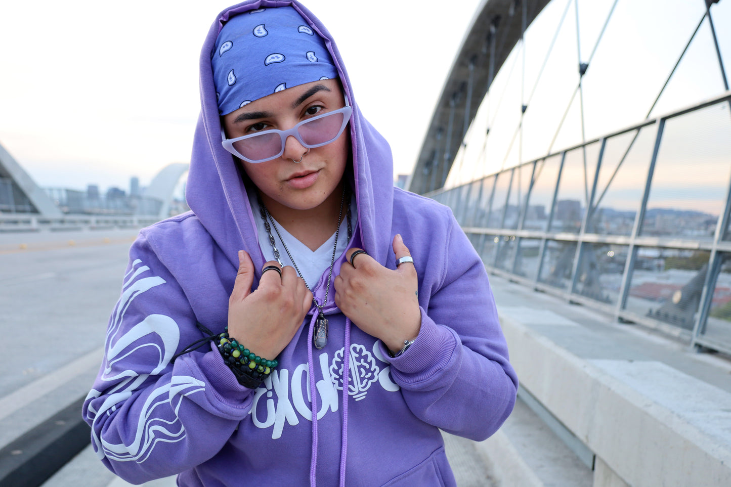 "Lavender Lust" 100% Cotton Hoodie - Lavender Purple